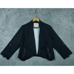 Anthropologie Cartonnier Lg Black Waterfall Cropped Goth Whimsigoth Open Jacket